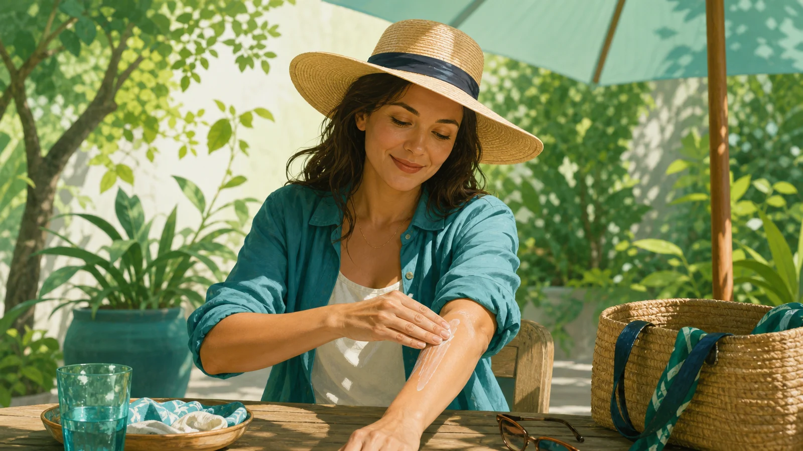 Applying sun protection outdoors: some medicines make skin burn far faster than usual.